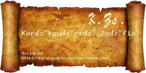 Kerékgyártó Zsófia névjegykártya