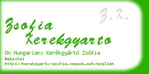 zsofia kerekgyarto business card