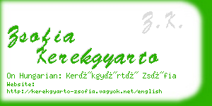 zsofia kerekgyarto business card